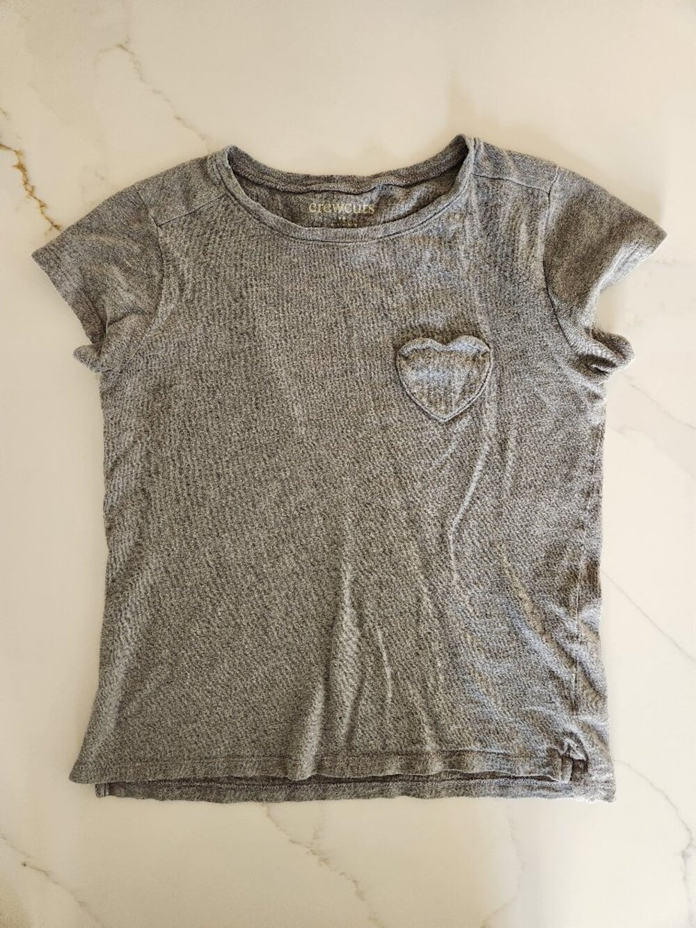 Crew Cuts girls heart pocket tee shirt